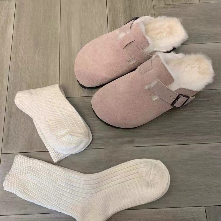 レディーススリッポン 女性用幅広ベロア裏起毛スリッポン厚底防寒靴