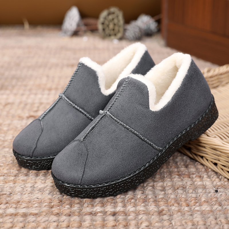 レディーススリッポン 暖か裏起毛付き幅広設計冬用レディーススリッポン