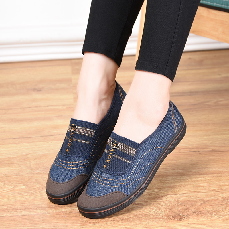 レディーススリッポン 装飾金具付き快適歩行レディーススリッポン