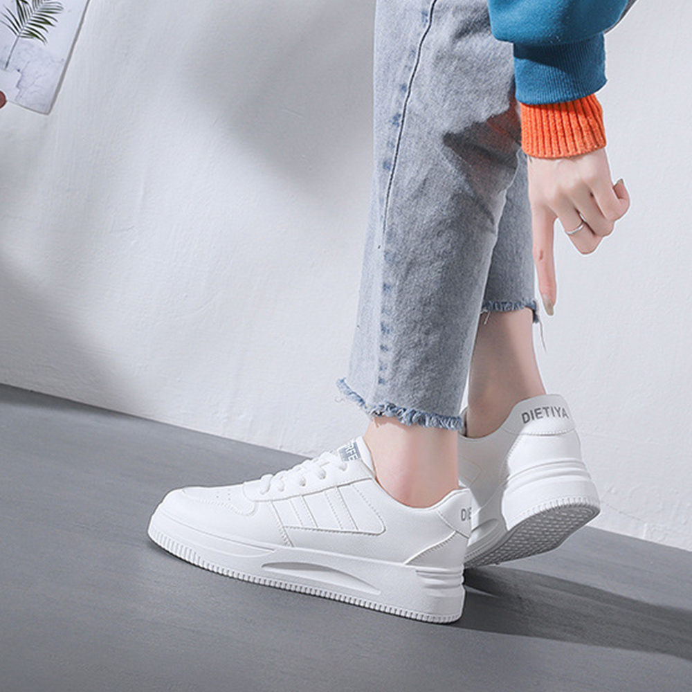 レディーススリッポン 厚底ローカット白スニーカー レディース韓国風