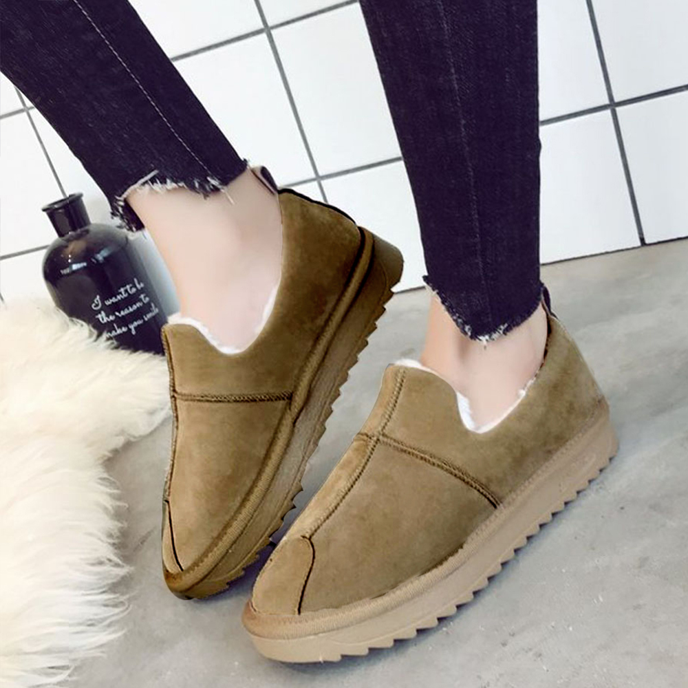 レディーススリッポン 厚底モカシン レディース ムートン防寒靴 冬