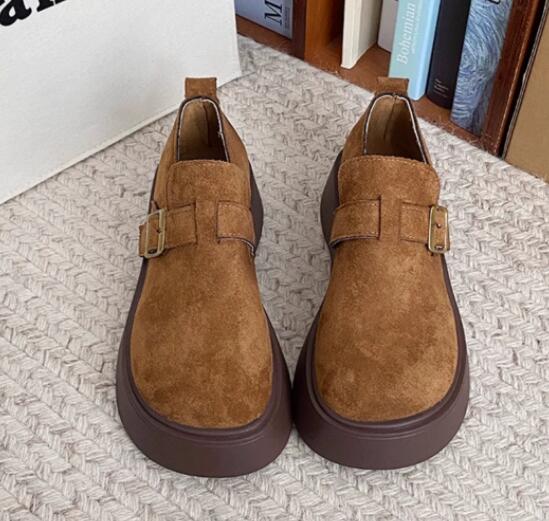 レディーススリッポン 厚底スリッポン レディース 丸トゥ ベルト付き 靴