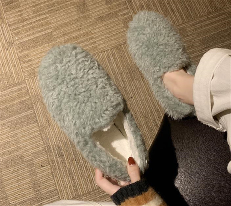 レディーススリッポン 新品 幅広 もこもこ ぬいぐるみ フラットシューズ レディース