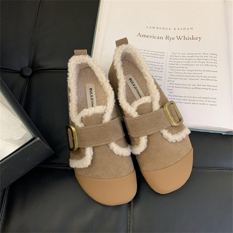 レディーススリッポン 裏起毛ふわふわ保温幅広スリッポン