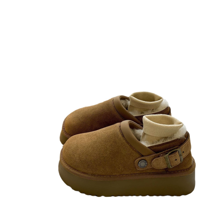 レディーススリッポン 厚底ムートン風ブーツ レディース裏ボア暖か靴