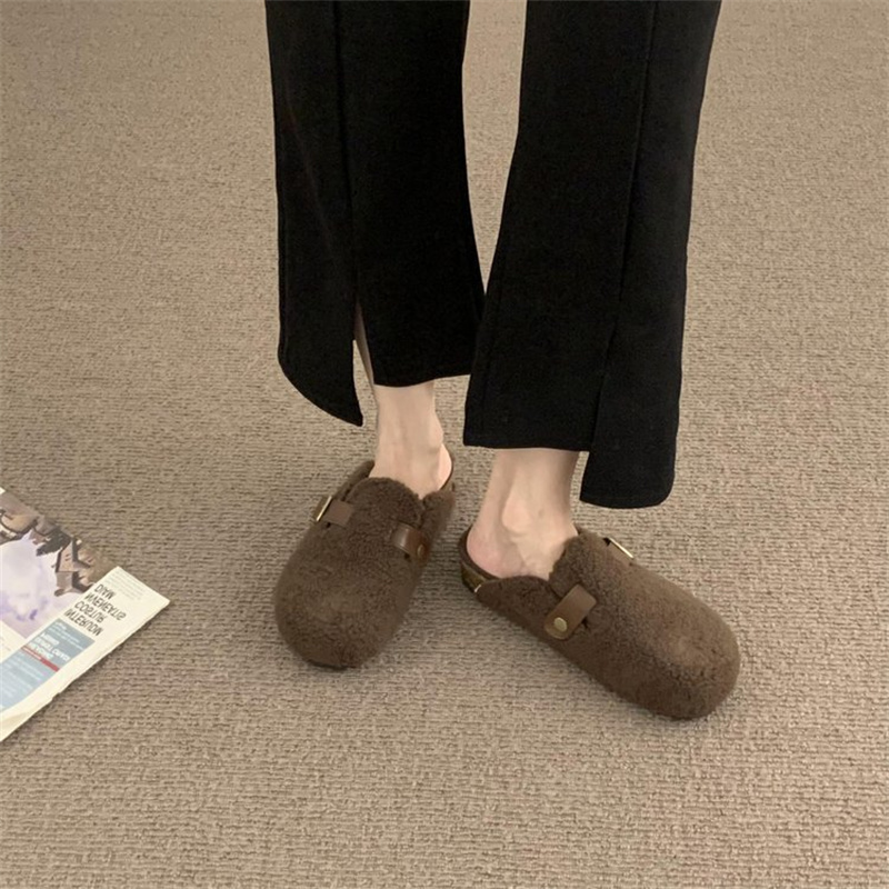 レディーススリッポン 幅広対応 裏起毛ふわふわファースリッパ 秋冬新作