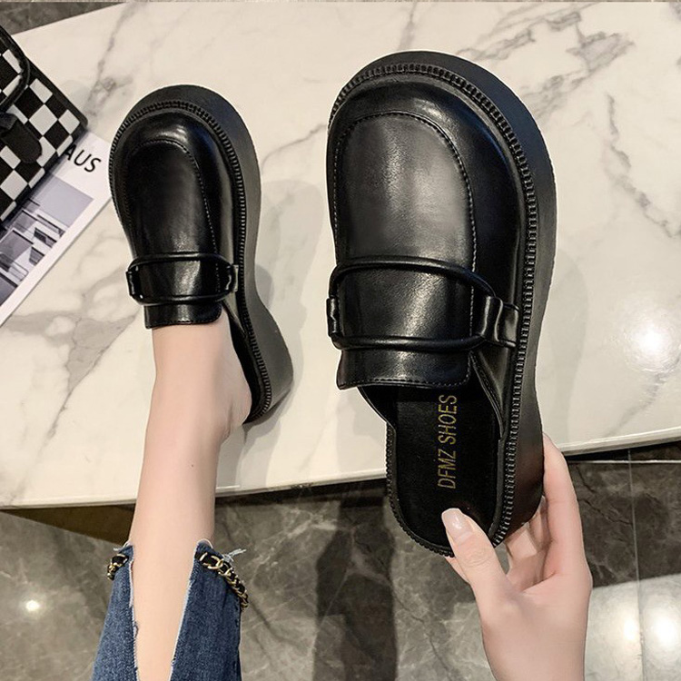 レディーススリッポン 厚底ローファーミュール レディース サンダル パンプス 日常履き