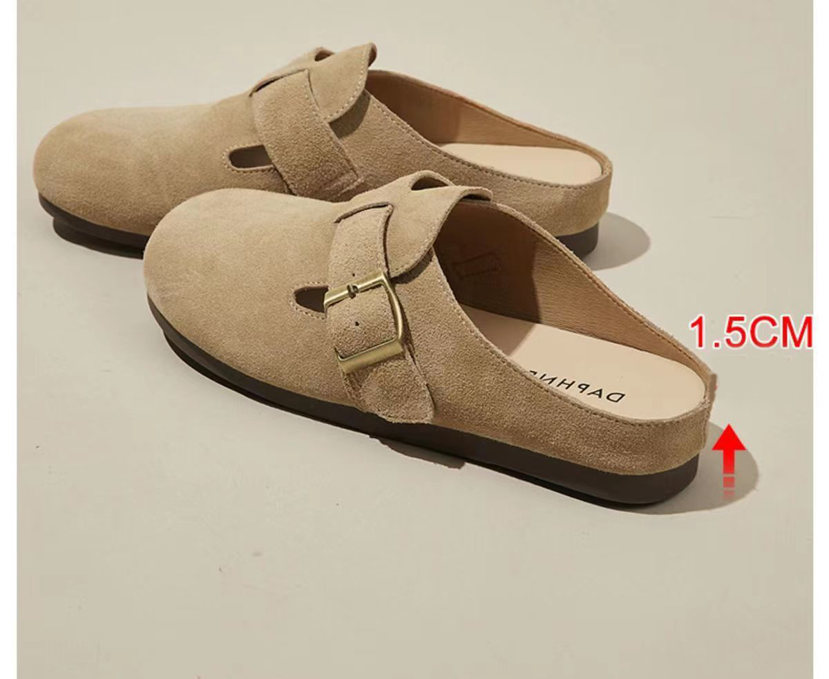 レディーススリッポン 幅広設計かかとなしフラットスリッパ靴