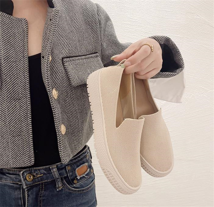 レディーススリッポン 厚底フラット楽ちんペダル靴レディース