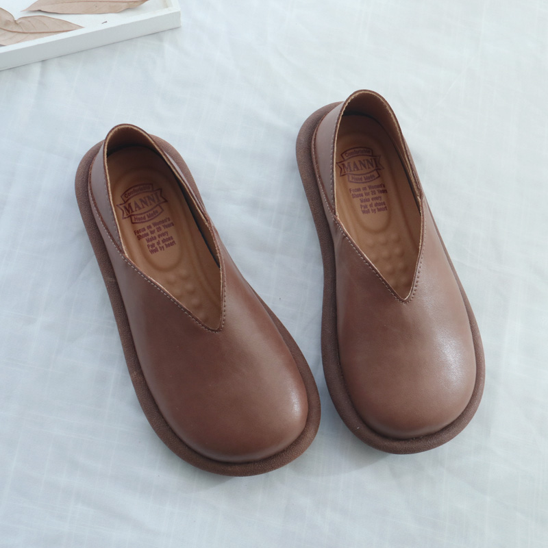 レディーススリッポン 本革仕様ゆったり設計レディーススリッポン