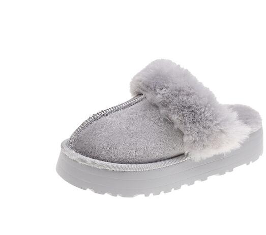 レディーススリッポン レディース厚底保温サンダル ふわふわもこもこ冬用外履き