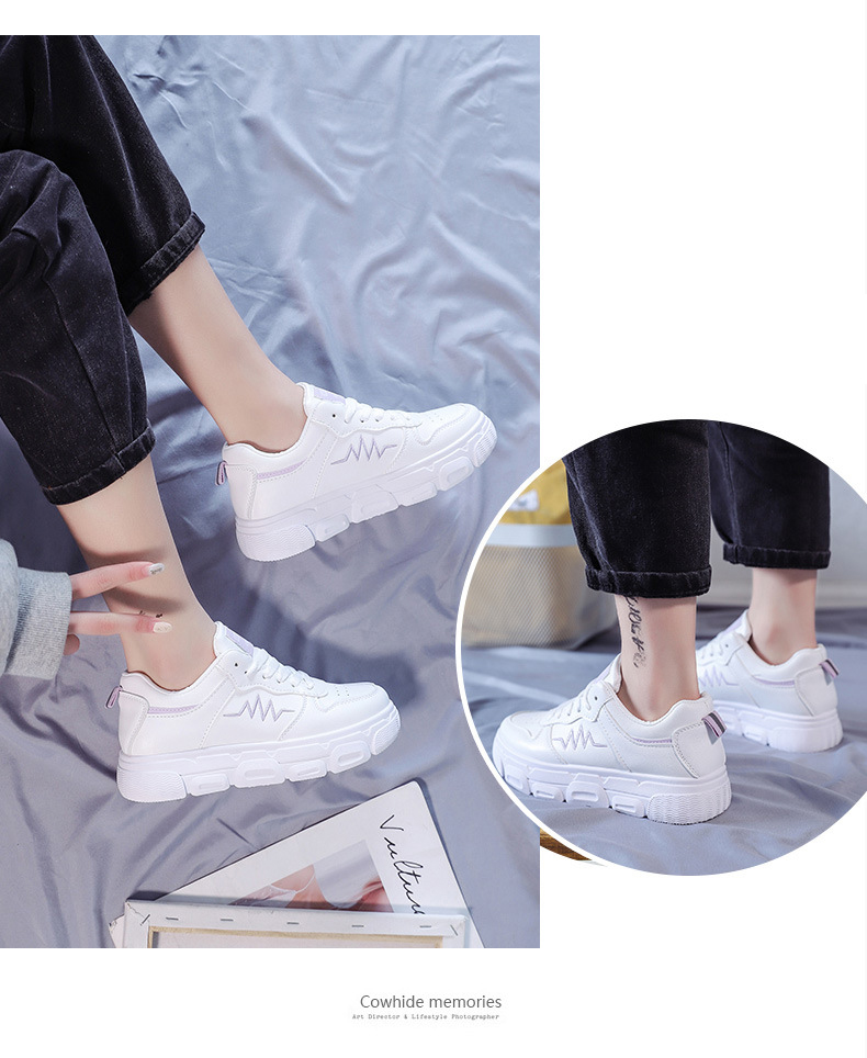 レディーススリッポン 厚底ダット運動靴 軽量通気性 夜光ラベル付き