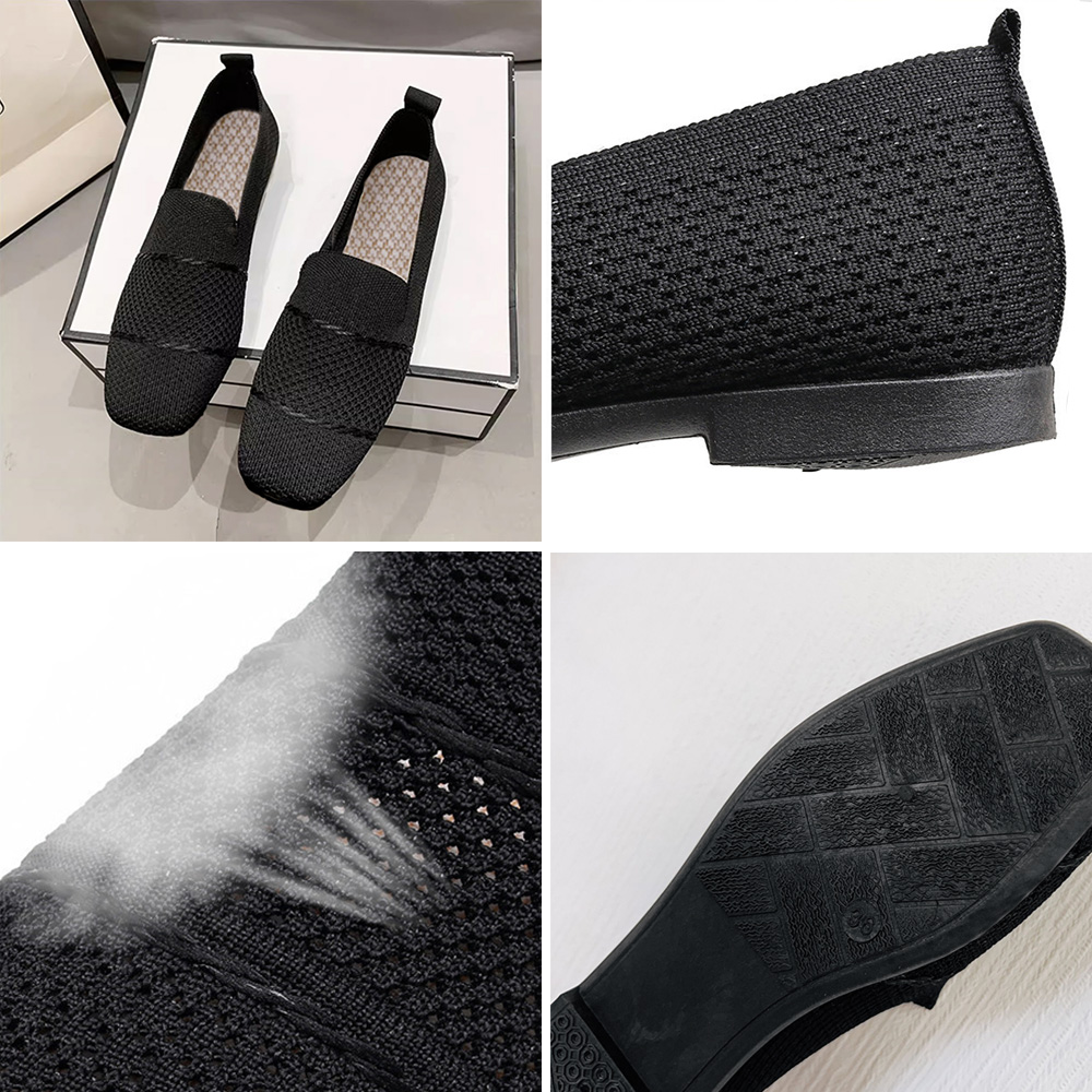 レディーススリッポン 通気性メッシュ厚底スリッポン軽量パンプス