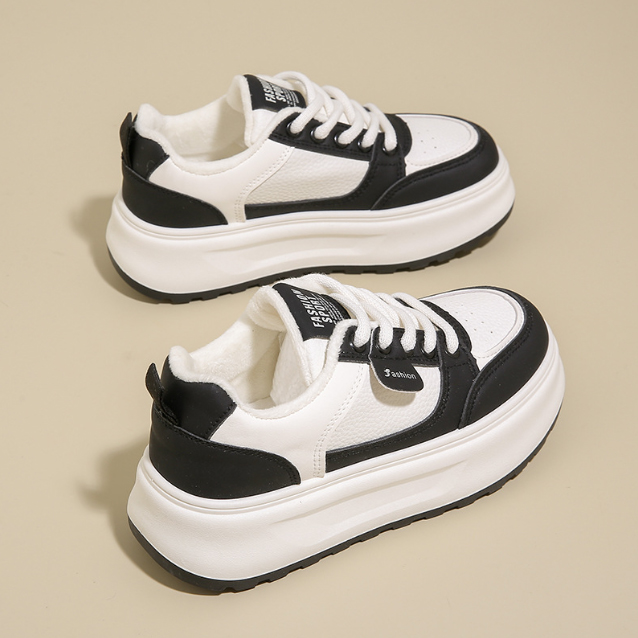 レディーススリッポン 新作女性用厚底紐靴 ボリューム底で美脚効果抜群