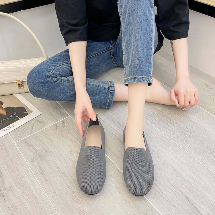 レディーススリッポン 幅広レディースパンプス やわらか軽量平底靴 滑り止め歩きやすい