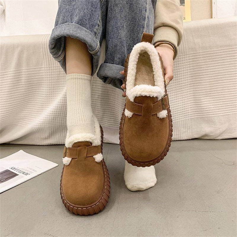 レディーススリッポン 幅広対応 裏起毛ふわふわ綿靴 おしゃれ暖かシューズ