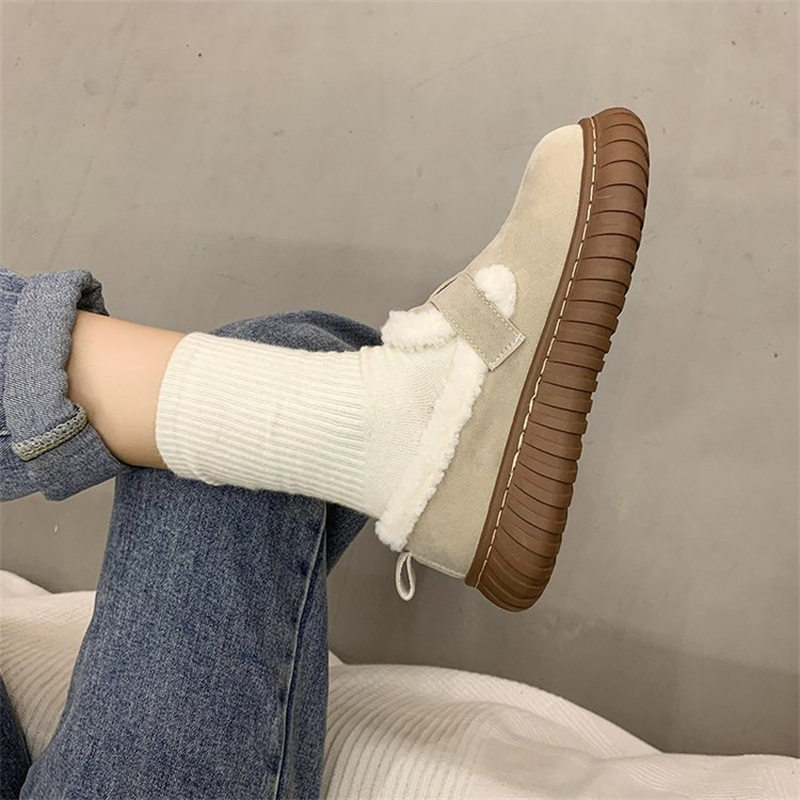 レディーススリッポン 幅広対応 裏起毛ふわふわ綿靴 おしゃれ暖かシューズ