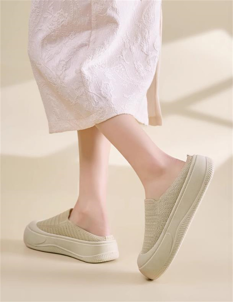 レディーススリッポン 2025新作 厚底スリッポン 軽量通気性 夏用サンダル