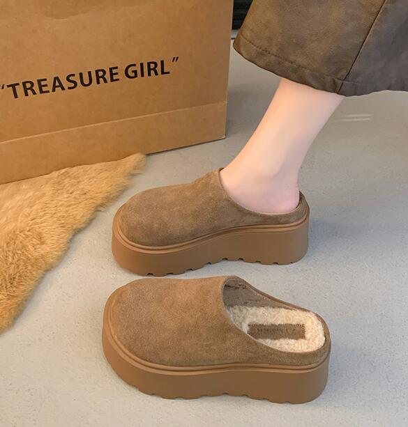 レディーススリッポン 裏ボア厚底スリッポン保温靴3色展開