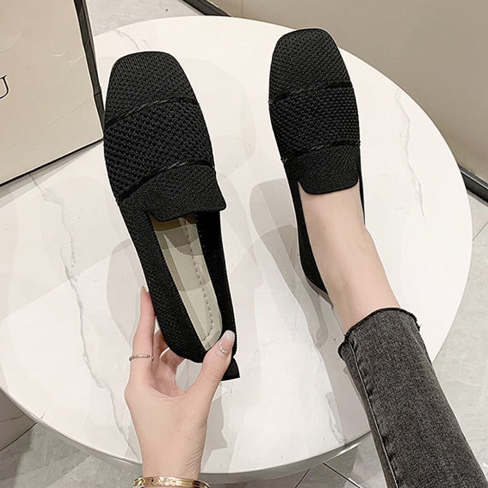 レディーススリッポン 通気性メッシュ厚底スリッポン軽量パンプス