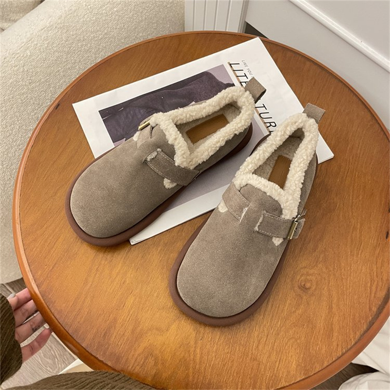 レディーススリッポン 幅広対応 裏起毛ふわふわ保温綿靴 おしゃれ防寒靴