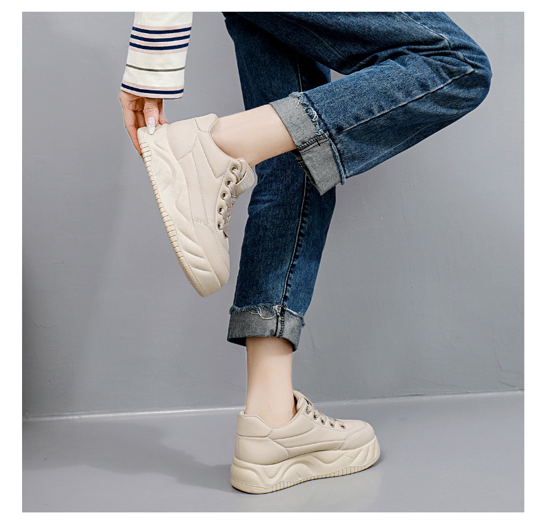 レディーススリッポン レディース厚底スニーカー 弾力ソール スタイルアップ 4センチ