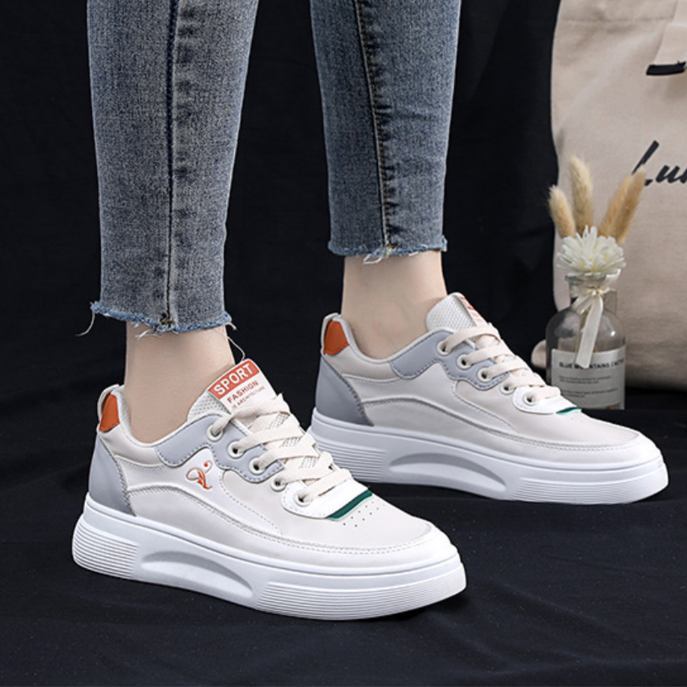 レディーススリッポン 厚底配色スニーカー レディース美脚ローカット靴