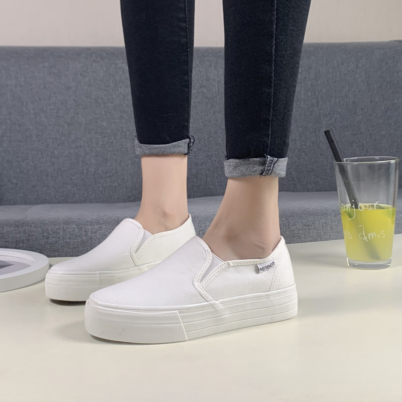 レディーススリッポン シンプル厚底スリッポン履き心地抜群カジュアルシューズ