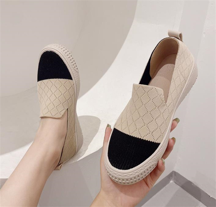 レディーススリッポン 厚底フラット楽ちんペダル靴レディース