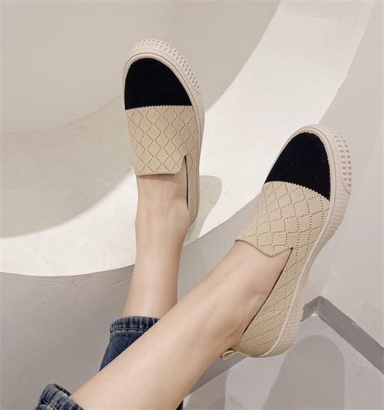 レディーススリッポン 厚底フラット楽ちんペダル靴レディース