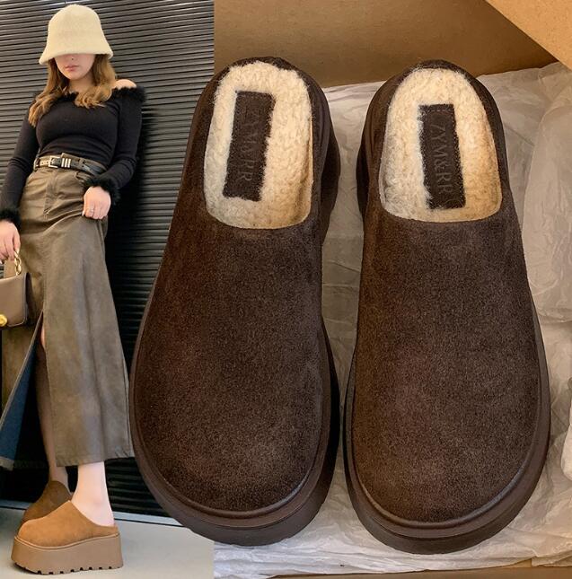 レディーススリッポン 裏ボア厚底スリッポン保温靴3色展開