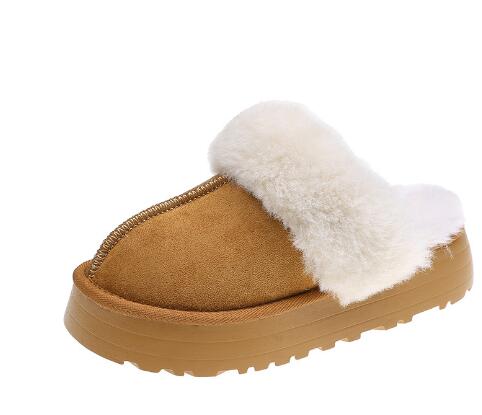 レディーススリッポン レディース厚底保温サンダル ふわふわもこもこ冬用外履き