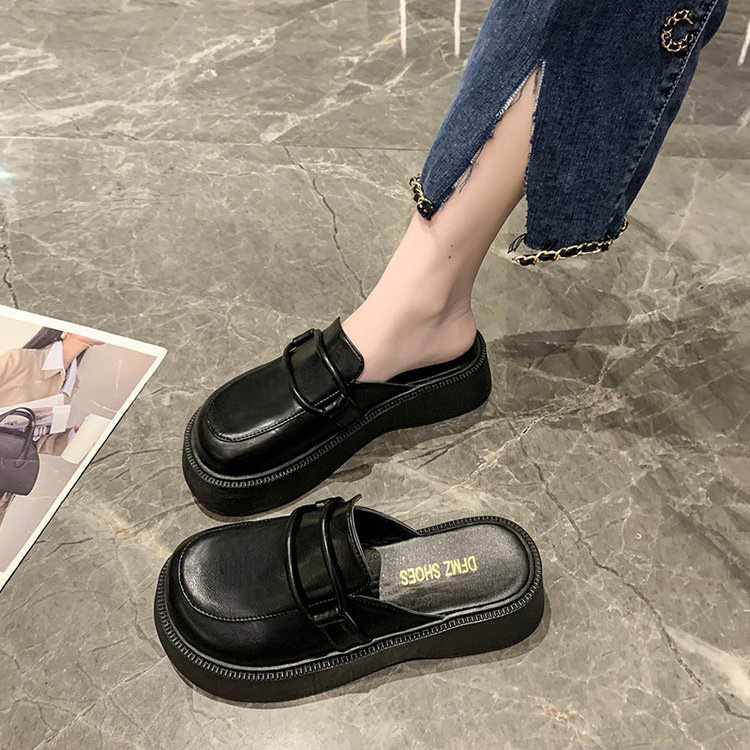 レディーススリッポン 厚底ローファーミュール レディース サンダル パンプス 日常履き