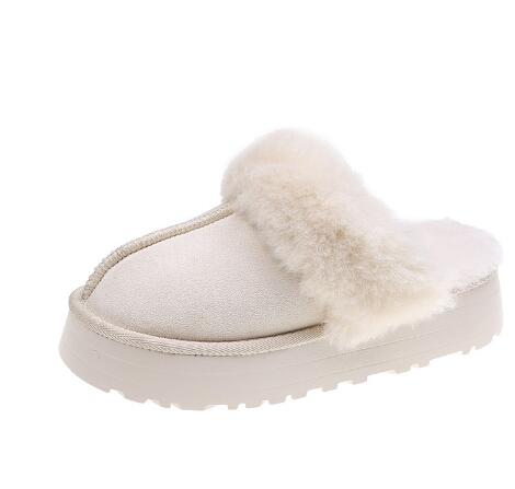 レディーススリッポン レディース厚底保温サンダル ふわふわもこもこ冬用外履き