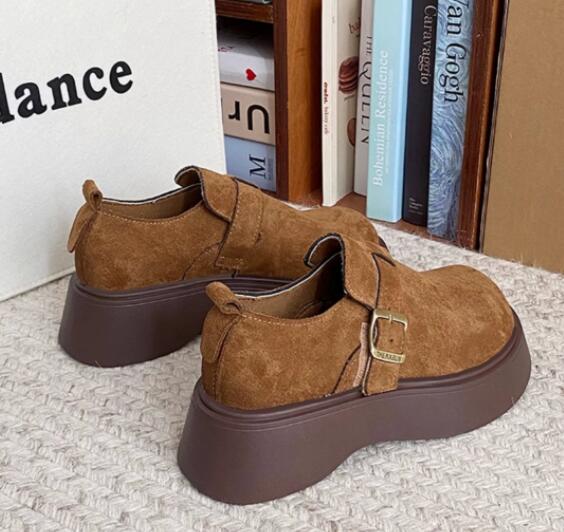 レディーススリッポン 厚底スリッポン レディース 丸トゥ ベルト付き 靴