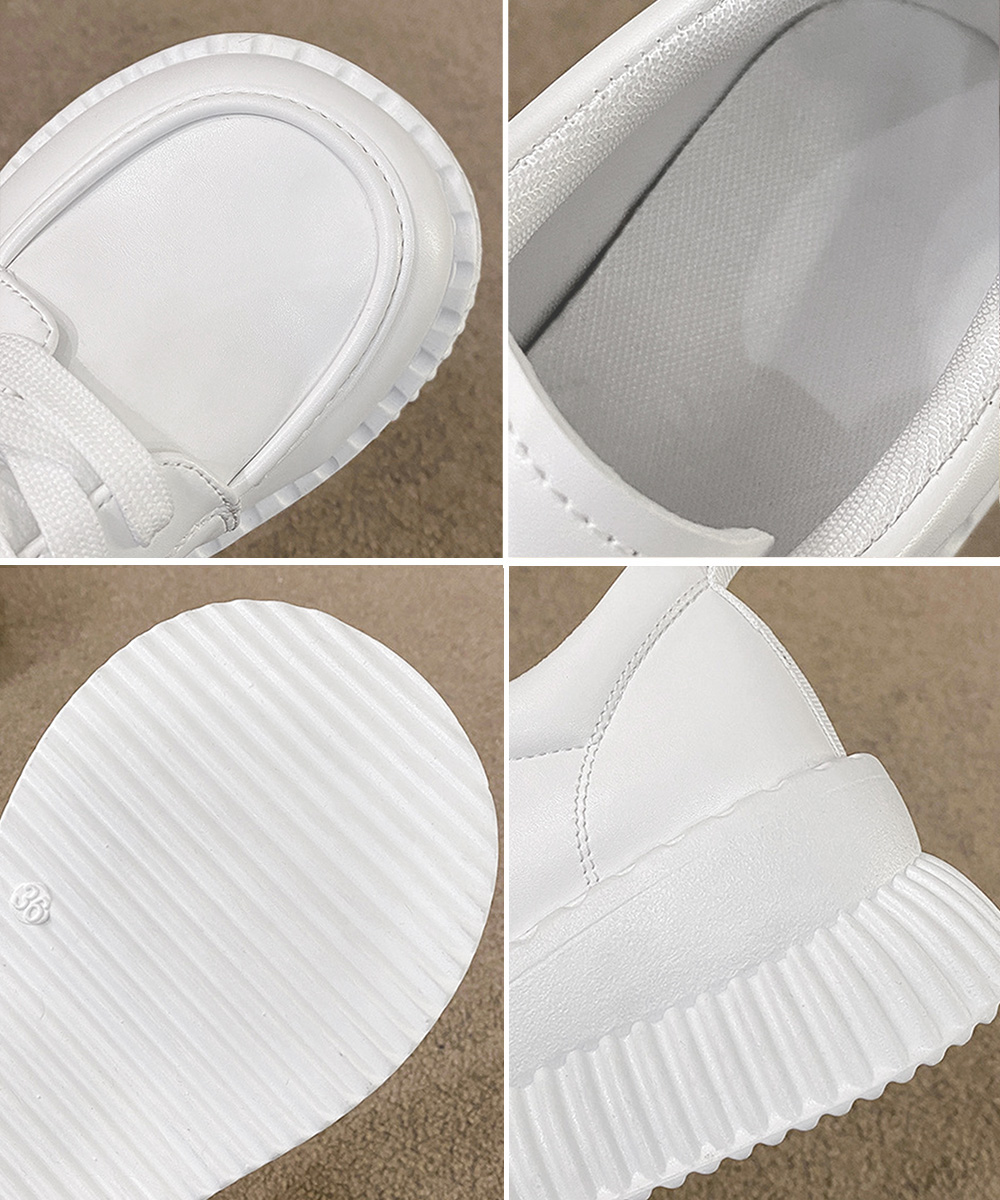 レディーススリッポン 厚底レースアップ韓国風ローファー靴