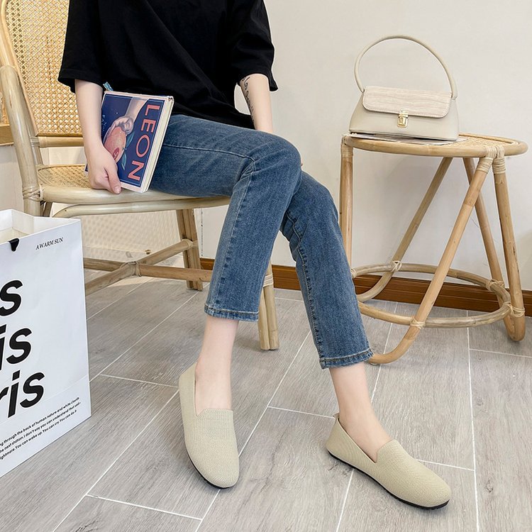 レディーススリッポン 幅広レディースパンプス やわらか軽量平底靴 滑り止め歩きやすい