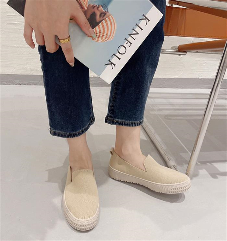 レディーススリッポン 厚底フラット楽ちんペダル靴レディース