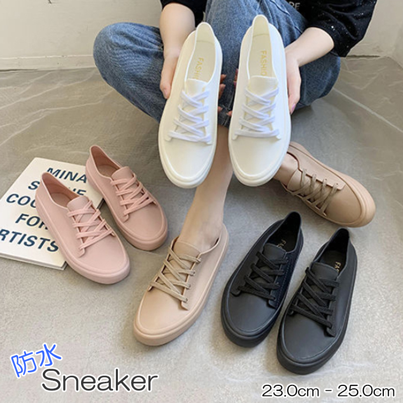 防水レディーススリッポン無地軽量靴シンプルデザイン