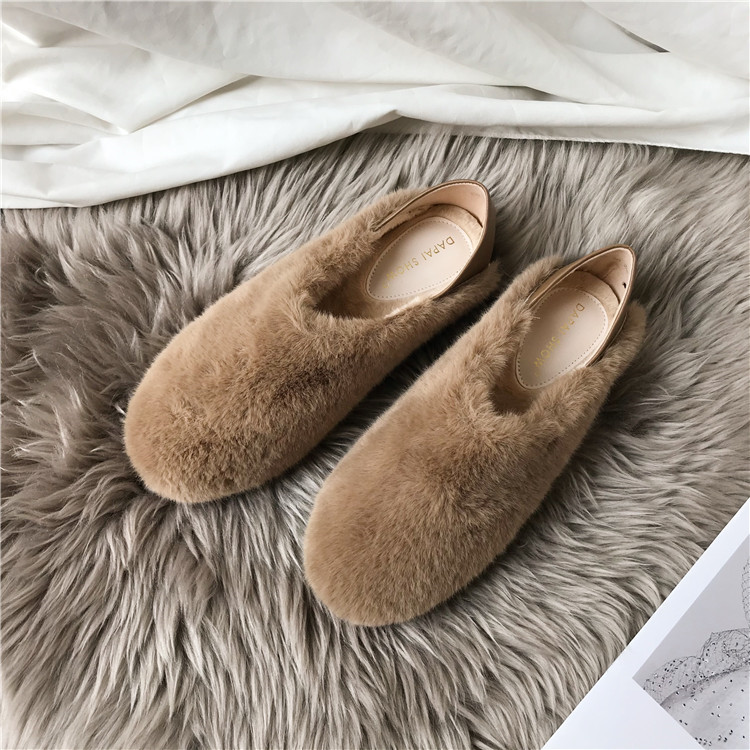 レディーススリッポン 幅広裏起毛スリッポン厚底暖かレディース靴