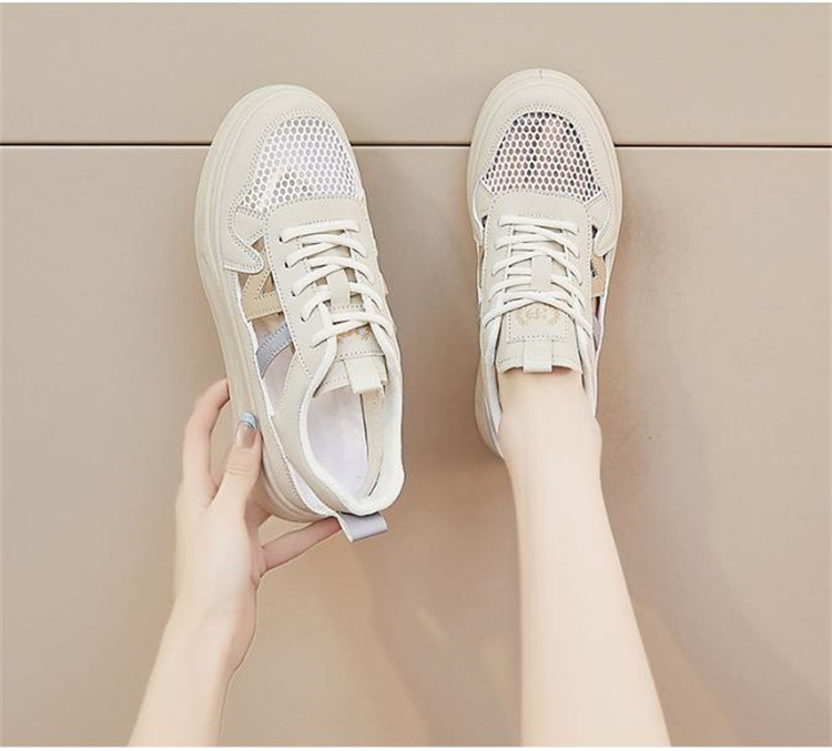 レディーススリッポン 学生向け厚底メッシュスニーカー 通気性抜群カジュアルシューズ