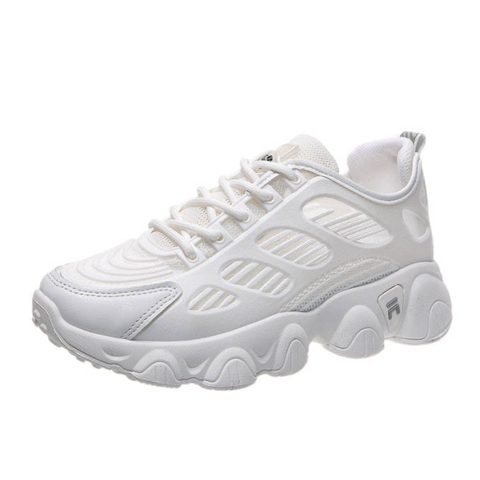 レディーススリッポン 春夏新作 厚底メッシュ運動靴 美脚白色シューズ