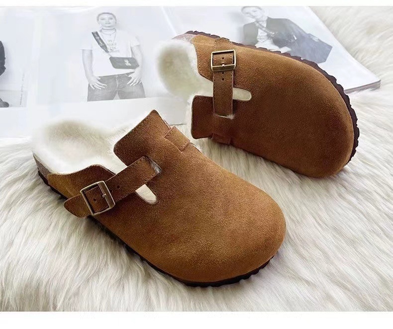 レディーススリッポン 女性用幅広ベロア裏起毛スリッポン厚底防寒靴