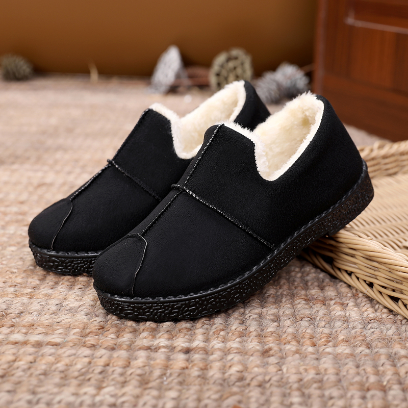 レディーススリッポン 暖か裏起毛付き幅広設計冬用レディーススリッポン