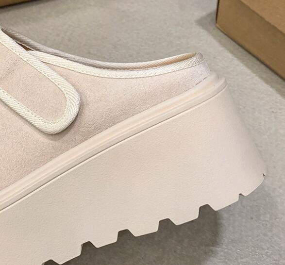 レディーススリッポン 厚底ベルクロストラップ靴 女性用つっかけサンダル