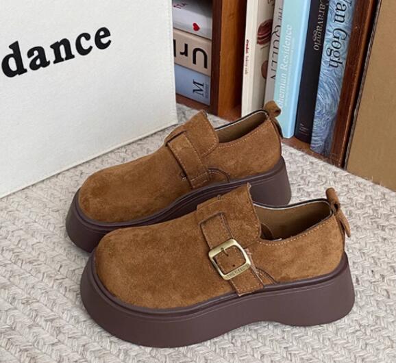 レディーススリッポン 厚底スリッポン レディース 丸トゥ ベルト付き 靴