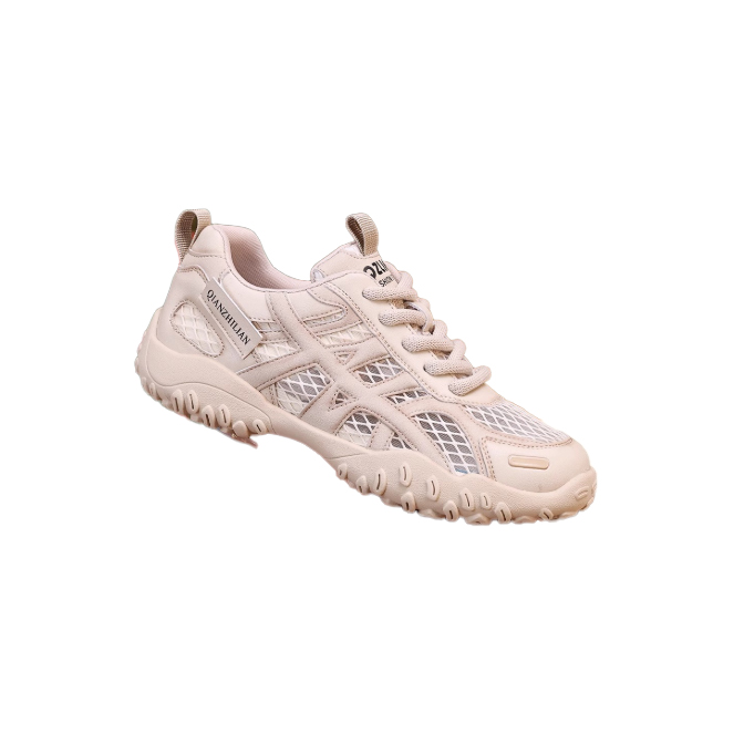 レディーススリッポン 二〇二五年新作 厚底運動靴 通気性網目素材 軽量歩行靴