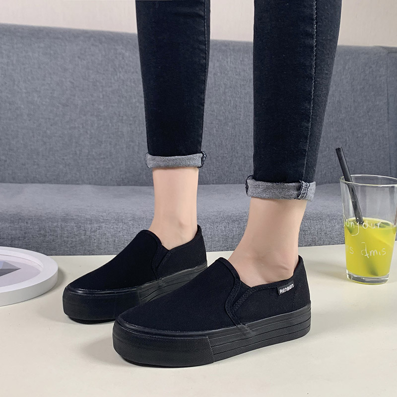 レディーススリッポン シンプル厚底スリッポン履き心地抜群カジュアルシューズ