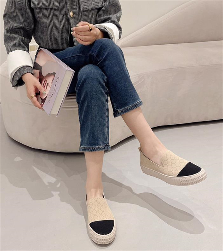 レディーススリッポン 厚底フラット楽ちんペダル靴レディース