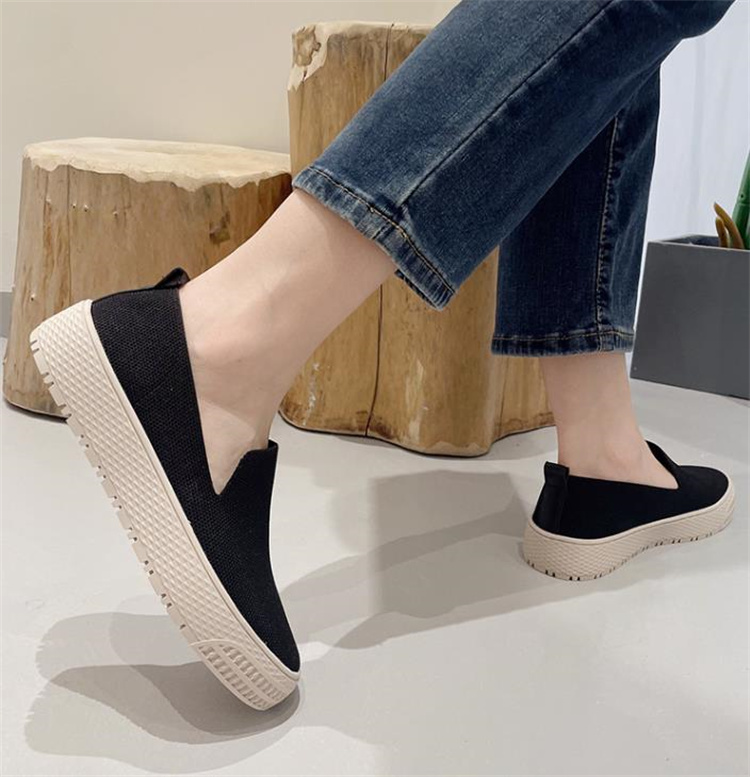 レディーススリッポン 厚底フラット楽ちんペダル靴レディース